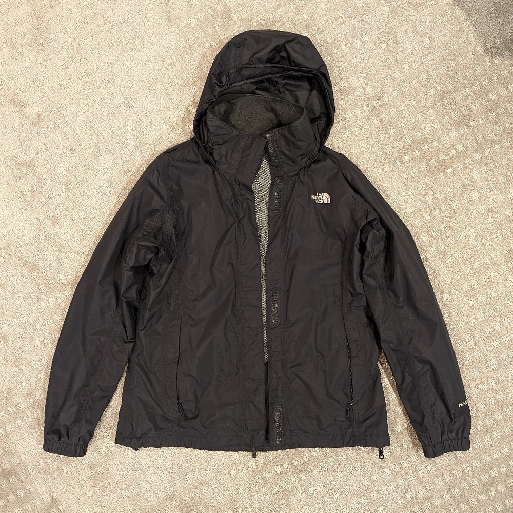 The North Face Black Hyvent Hooded Rain Jacket Size Large